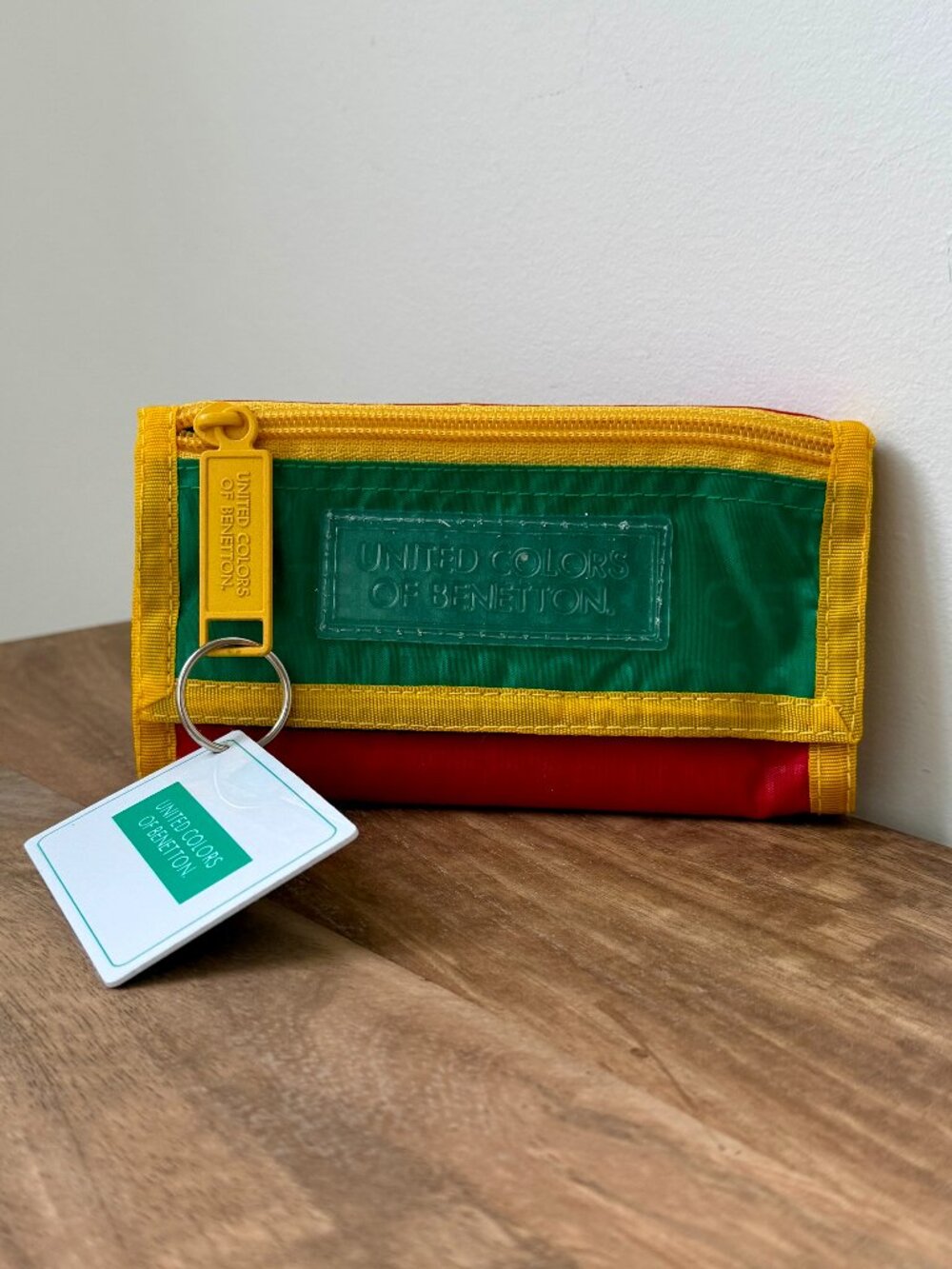 UNITED COLORS OF BENETTON Colorblock Nylon Trifold Wallet - VTG 90s